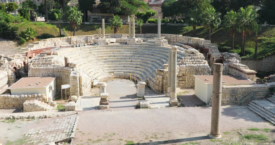 Beautiful view of The Roman amphitheatre in Alexandria, Egypt