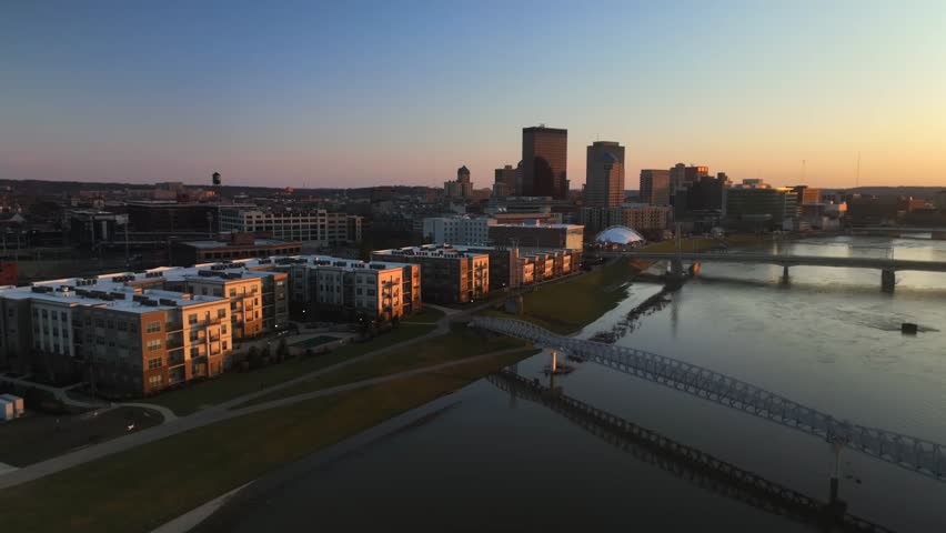 Tthe future of city living. Revealing the architectural marvels and urban pulse of downtown Dayton, Ohio. showcasing the city