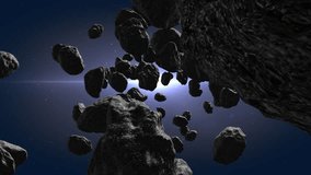 space fantasy asteroid shower background
