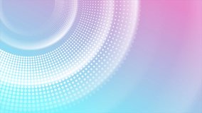 Blue pink smooth blurred circles and halftone abstract background. Seamless looping futuristic motion design. Video animation Ultra HD 4K 3840x2160