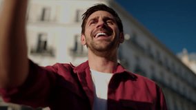 Male tourist use latest in 6G internet technology for faster online connectivity. Man blogger exploring world and sharing journey highlights through video content in social media with smartphone app - Powered by Shutterstock - Get 15% off with code: PIKWIZARD15