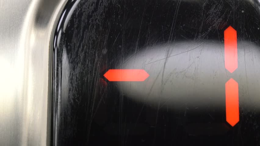 Elevator. Digital display. Macro view