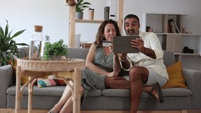 happy mature couple order fast food at home with credit card - Powered by Shutterstock - Get 15% off with code: PIKWIZARD15