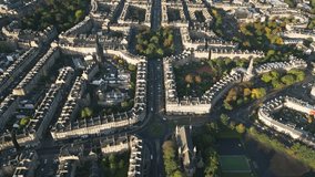 Aerial view Real time Footage of above Edinburgh New Town and Villages, Edinburgh, Scotland, United Kingdom, Transportation and Travel concept