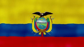 Ecuador flag waving cloth Perfect Looping, Full screen animation 4K Resolution