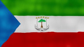 Equatorial Guinea flag waving cloth Perfect Looping, Full screen animation 4K Resolution.