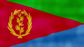 Eritrea flag waving cloth Perfect Looping, Full screen animation 4K Resolution.