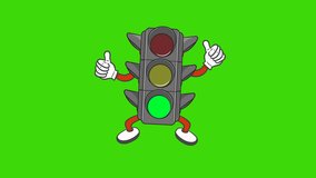 Animated Traffic lights on green screen Background. traffic light animation character - Powered by Shutterstock - Get 15% off with code: PIKWIZARD15