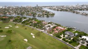 Drone footage luxury homes Miami Beach FL USA 2023