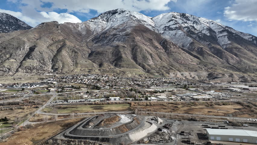 Aerial view of Provo Utah - a sister city of Salt Lake City in Western United States