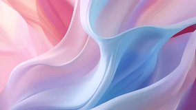Pastel Fabric Reverie Captivating Small Clip Video Showcasing Abstract Moving Fluid in Motion, Resembling Pastel Colored Fabric, for Background