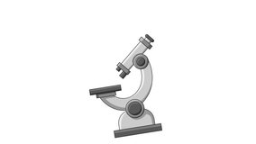 animated video of the microscope icon.4k video quality