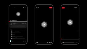 Vertical smartphone. User interface of online streaming app on mobile phone. Social media live streaming app template with watcher view counter number - Powered by Shutterstock - Get 15% off with code: PIKWIZARD15