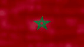 Morocco flag waving cloth Perfect Looping, Full screen animation 4K Resolution.