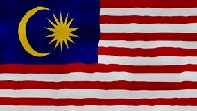 Malaysia flag waving cloth Perfect Looping, Full screen animation 4K Resolution.