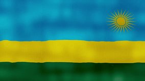 Rwanda flag waving cloth Perfect Looping, Full screen animation 4K Resolution.