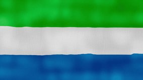 Sierra Leone flag waving cloth Perfect Looping, Full screen animation 4K Resolution.