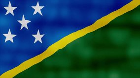 Solomon Islands flag waving cloth Perfect Looping, Full screen animation 4K Resolution.