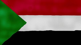 Sudan Flag waving cloth Perfect Looping, Full screen animation 4K Resolution.