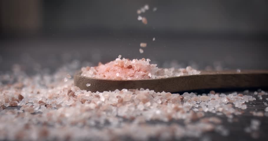 Himalayan pink salt in a super slow motion.