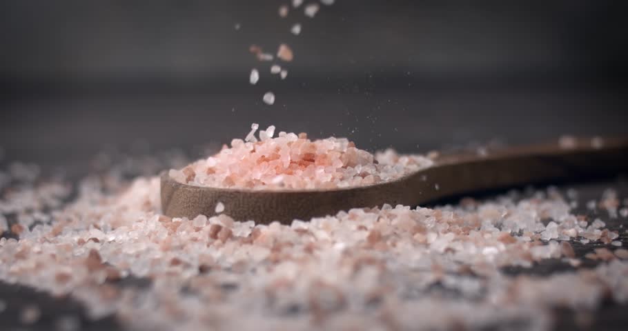 Himalayan pink salt in a super slow motion.