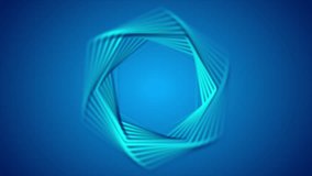 Bright blue geometric smooth hexagons abstract tech background. Seamless looping motion design. Video animation Ultra HD 4K 3840x2160