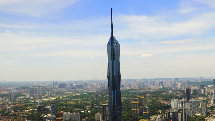 View of Merdeka 118 tower from Menara Kuala Lumpur Malaysia Royalty-Free Stock Footage #3398067289