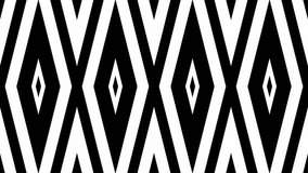Abstract background with black and white stripes.Seamless loop video.Monochrome pattern.