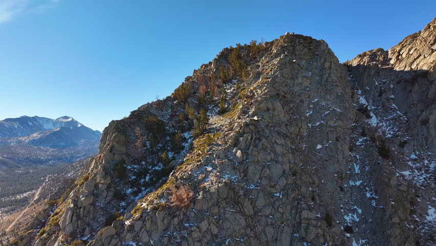 California Sierra Nevada Peaks and Forest Aerial Drone