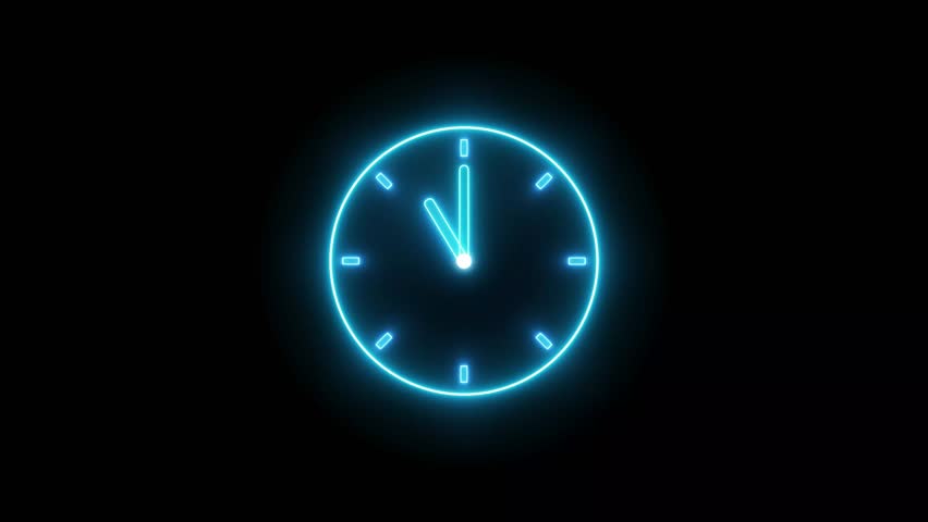 Abstract neon clock icon animation background   - Powered by Shutterstock - Get 15% off with code: PIKWIZARD15