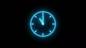 Abstract neon clock icon animation background   - Powered by Shutterstock - Get 15% off with code: PIKWIZARD15