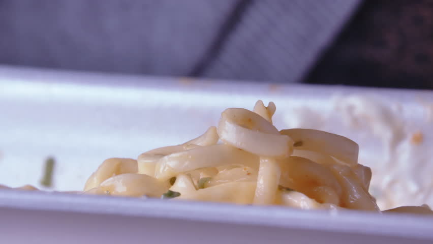 Reveling in Culinary Artistry: Exquisite Close-Up of Twirling Vermicelli on a Fork