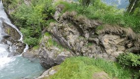 Hiking to the Partschinser Waterfall near Meran South Tyrol Italy