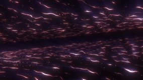 Abstract sci-fi magic wavy fairy tale looped background of animated wavy lines and dots.