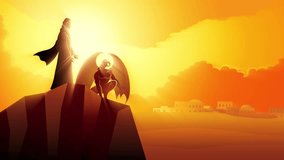 Biblical motion graphic series, the temptation of Jesus Christ