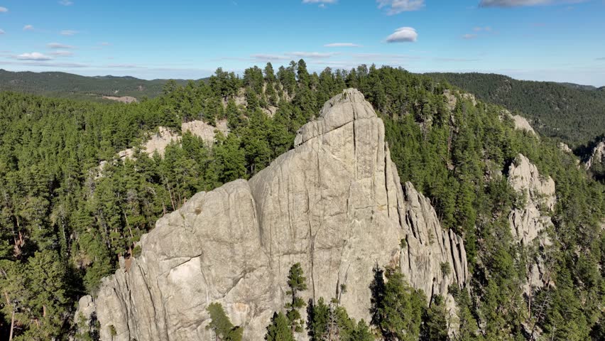Aerial of the amazing landscape of the Black Hills in South Dakota.