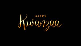 Happy Kwanzaa Text Animation on Gold Color. Great for Happy Kwanzaa Celebrations, for banner, social media feed wallpaper stories - Powered by Shutterstock - Get 15% off with code: PIKWIZARD15