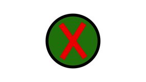 Green prohibition sign with red X, isolated icon animated on white background. - Powered by Shutterstock - Get 15% off with code: PIKWIZARD15
