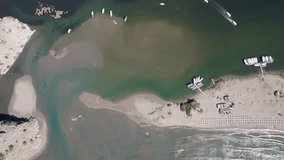 Dalyan Lagoon in the Aegean Sea Drone video, Ortaca Mugla Turkey
