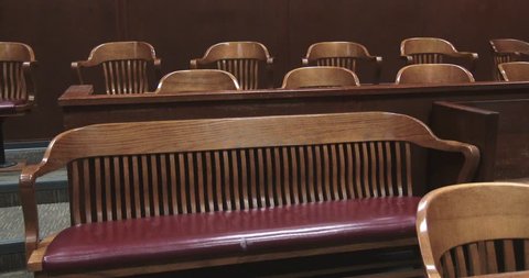 Pan Of Jury Box In Courtroom