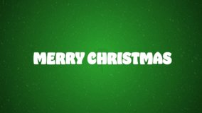 Green Background With Hanging Decoration and Boucing Merry Christmas Text