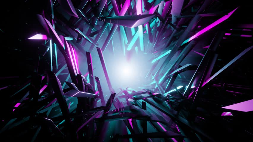 Pink and Cyan Apocalyptics Shards Background VJ Loop in 4K