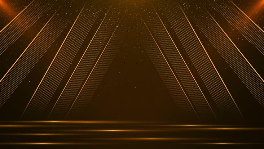 Beautiful Luxury golden confetti wall sparkling magical stardust glowing particles. 4K flare radiant shimmering pattern floor. for Oscar award ceremony event. Nightclub, fashion. 3D Illustration