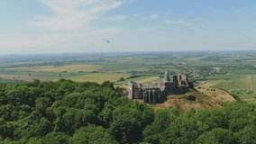 Drone Video Of Castle Of Somlo Hungary