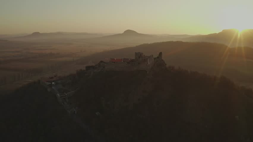 Aerial View Of Szigliget Castle In Hungary