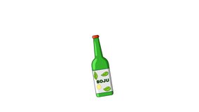 Soju bottle icon animation video