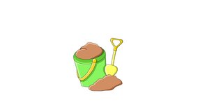 animated video of the bucket icon filled with sand