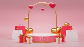 Hearts balloon motion for Valentine's day Greeting love video. Romantic looped animation on for Valentine's day, St. Valentines Day, Mother's day, Wedding anniversary invitation e-card - Powered by Shutterstock - Get 15% off with code: PIKWIZARD15