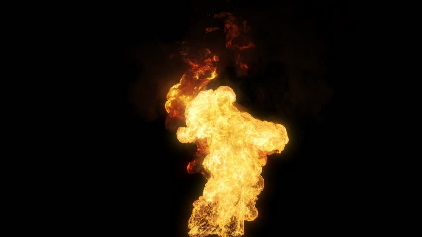 Big torch fire - Big camp fire - fire and flames - isolated on black background with mask pass, VFX element, 4K Pro Res, 60fps Royalty-Free Stock Footage #3399367951