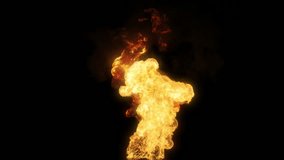 Big torch fire - Big camp fire - fire and flames - isolated on black background with mask pass, VFX element, 4K Pro Res, 60fps - Powered by Shutterstock - Get 15% off with code: PIKWIZARD15